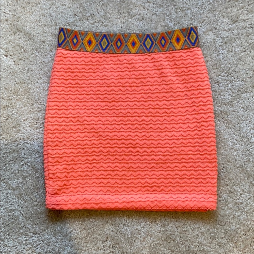 Coral BodyCon Mini Skirt